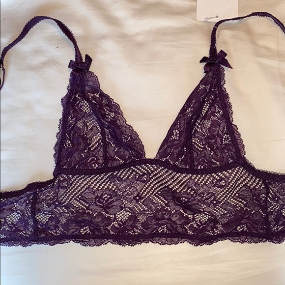 NWT L’Agent by AP Mia Triangle Lace Long Bralette - Picture 6 of 9